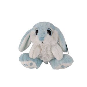 My Oli Blue Bunny Rabbit 7 Inch Easter Plush Stuffed Animal Toy Glitter Eyes